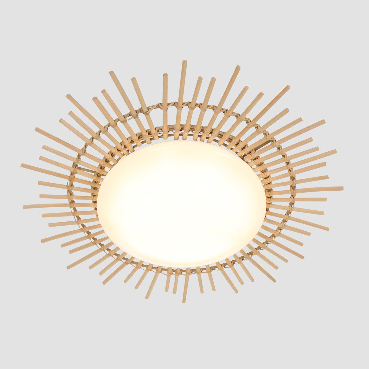 Plafonnier soleil en bambou LED Anne Lighting Aura blanc – Image 9