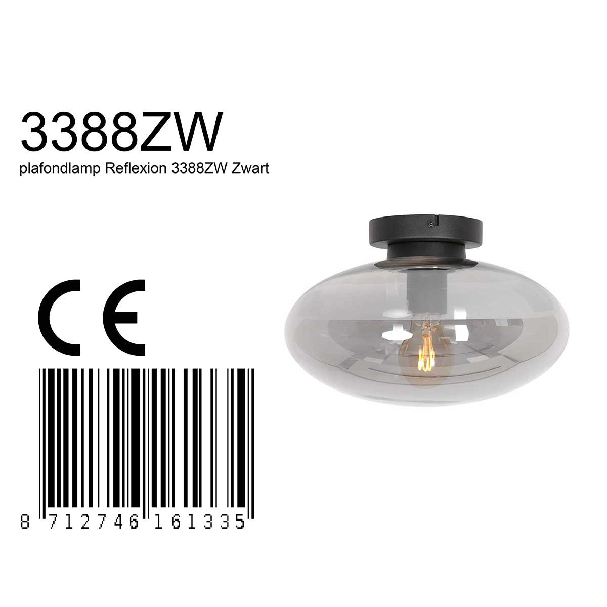 Plafonnier en verre transparent moderne Steinhauer Reflexion – Image 7