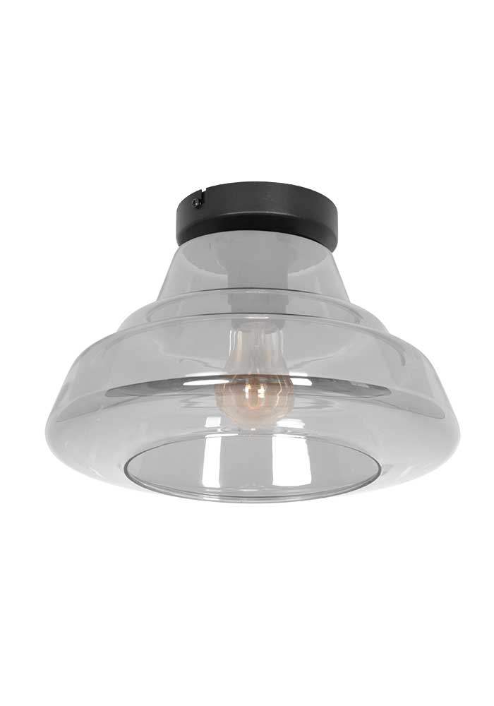 Plafonnier verre coupole design Steinhauer Reflexion noir – Image 2