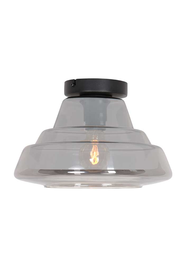 Plafonnier verre coupole design Steinhauer Reflexion noir – Image 3