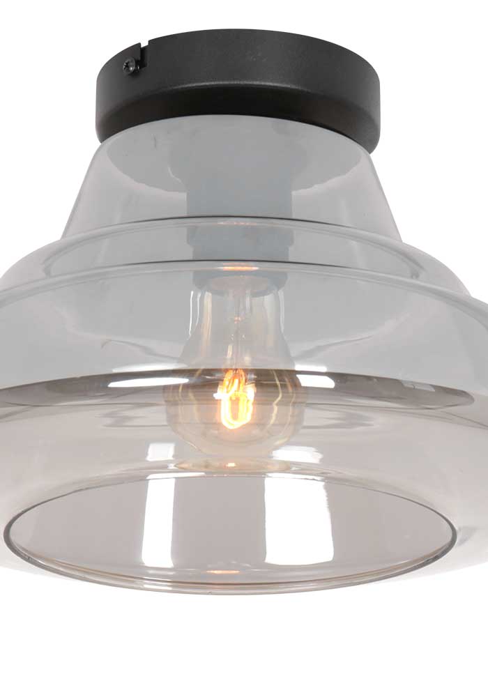 Plafonnier verre coupole design Steinhauer Reflexion noir – Image 4