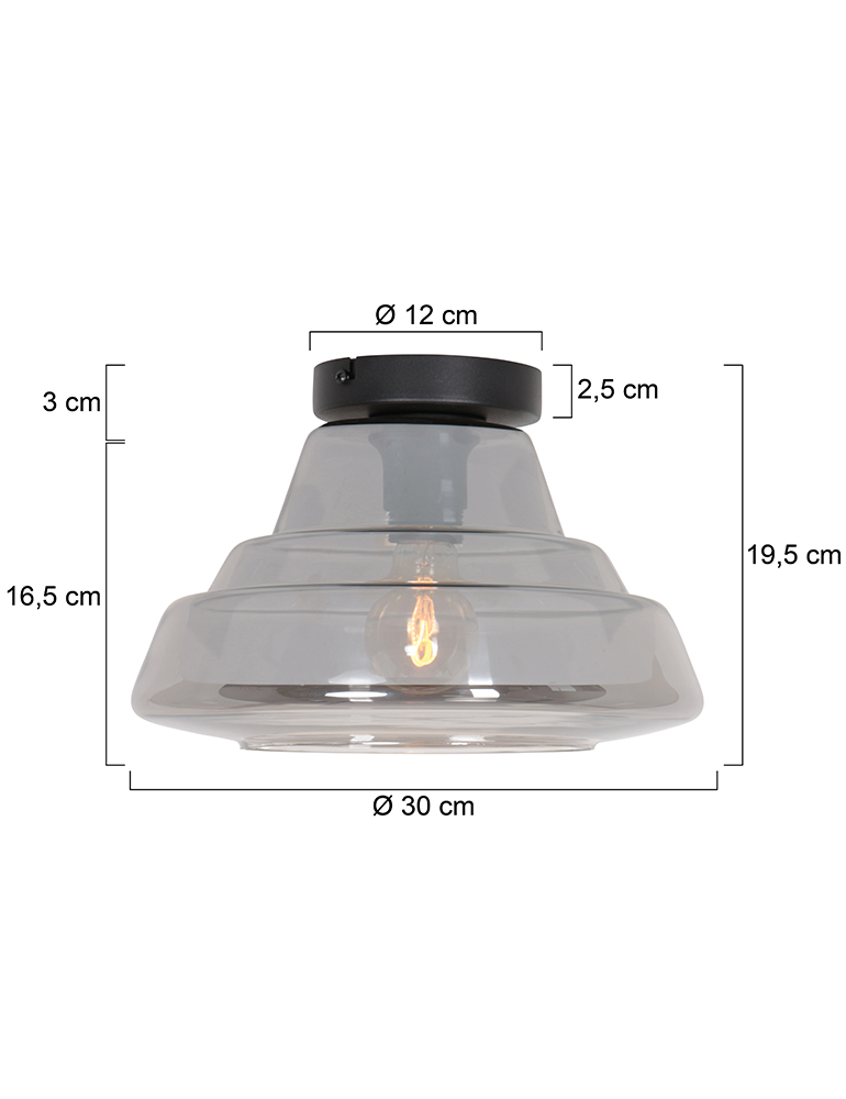 Plafonnier verre coupole design Steinhauer Reflexion noir – Image 6