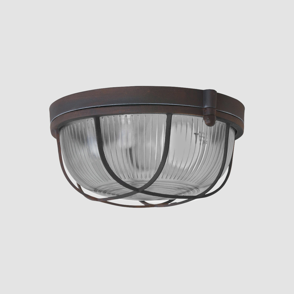 Plafonnier industriel en métal brun et verre Mexlite Lisanne – Image 10