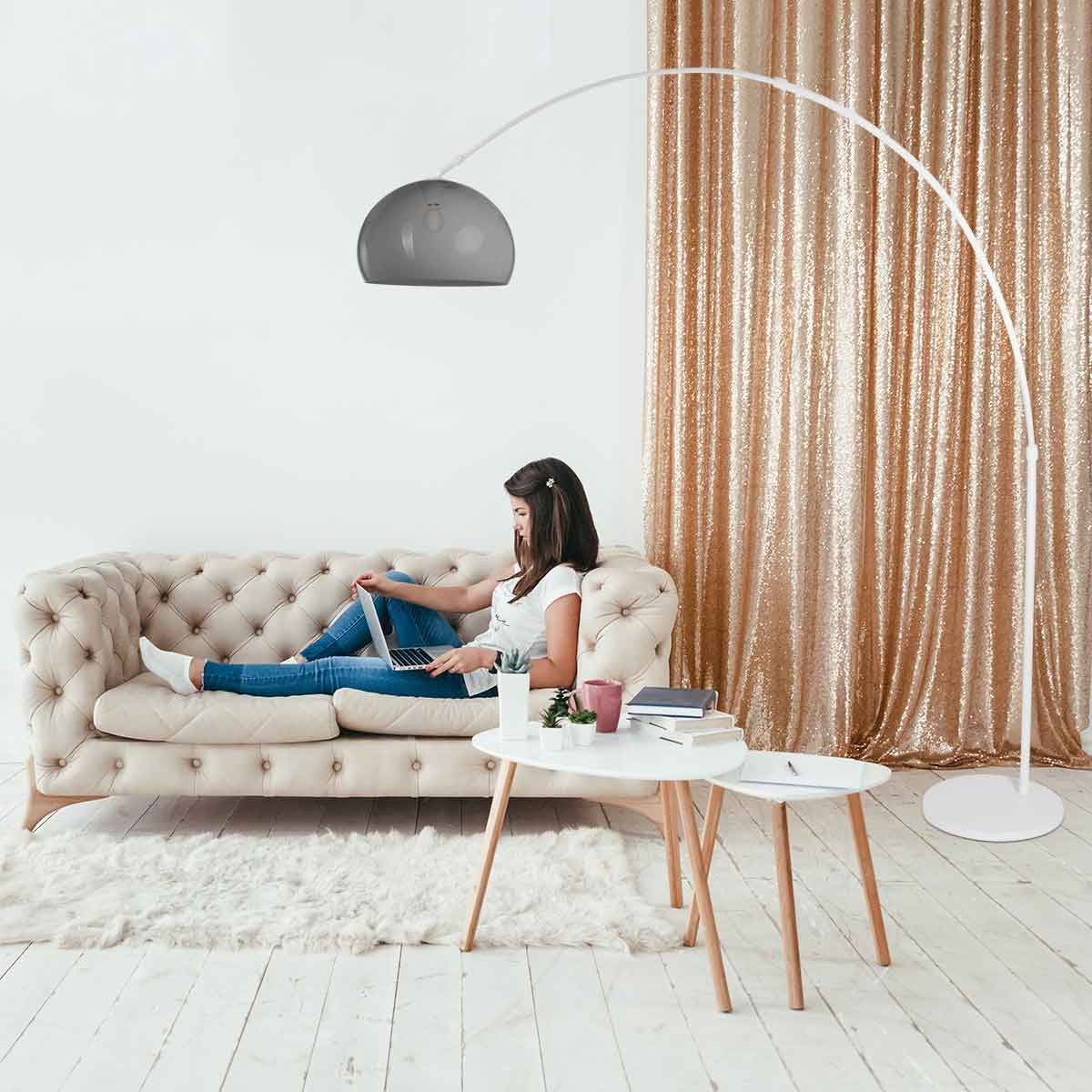 Spectaculaire lampadaire avec verre fumé Steinhauer Sparkled light verre fumé et opaque – Image 3