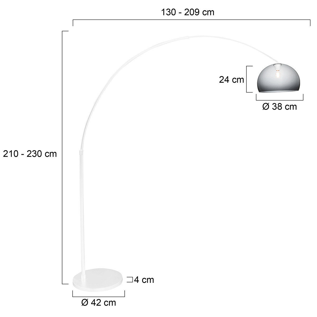 Spectaculaire lampadaire avec verre fumé Steinhauer Sparkled light verre fumé et opaque – Image 7