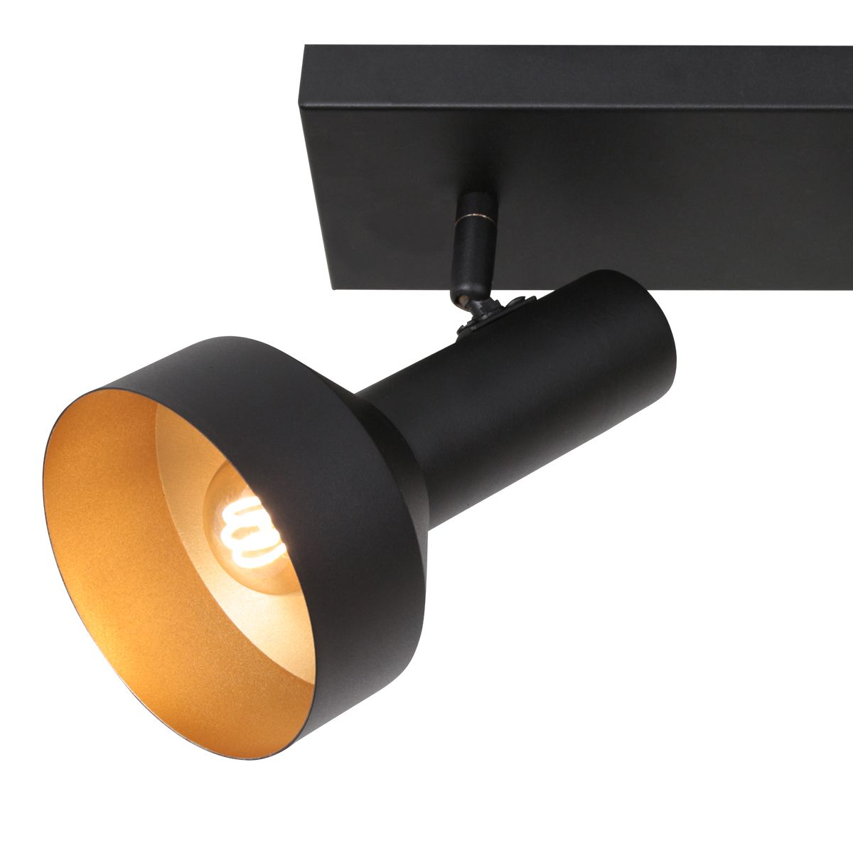 Spot de plafond deux lumières Anne Lighting Bundle noir intérieur doré – Image 15