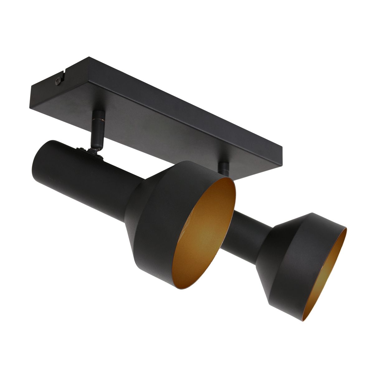 Spot de plafond deux lumières Anne Lighting Bundle noir intérieur doré – Image 2