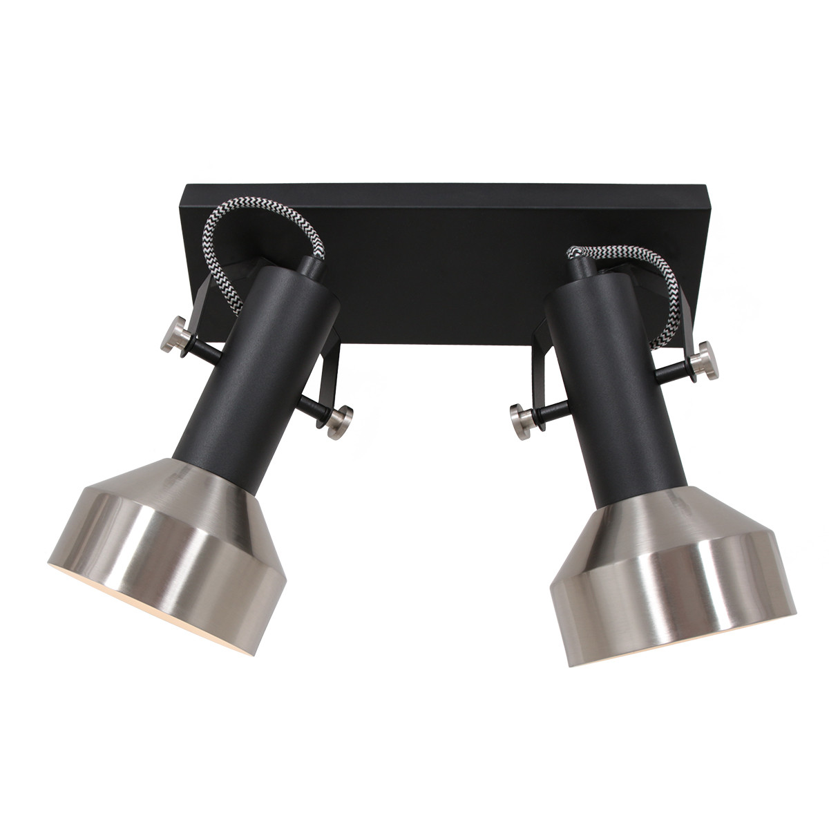 Double spot noir / acier en forme de lanterne Mexlite Acier – Image 13