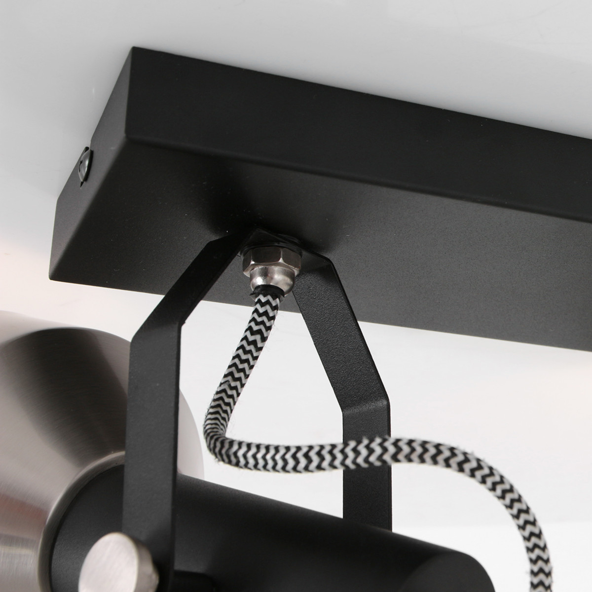 Double spot noir / acier en forme de lanterne Mexlite Acier – Image 4