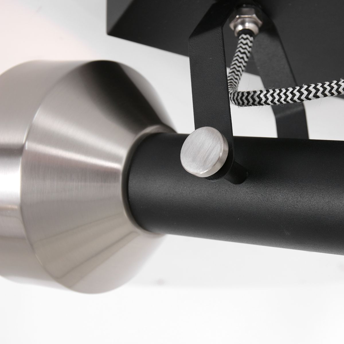 Double spot noir / acier en forme de lanterne Mexlite Acier – Image 5