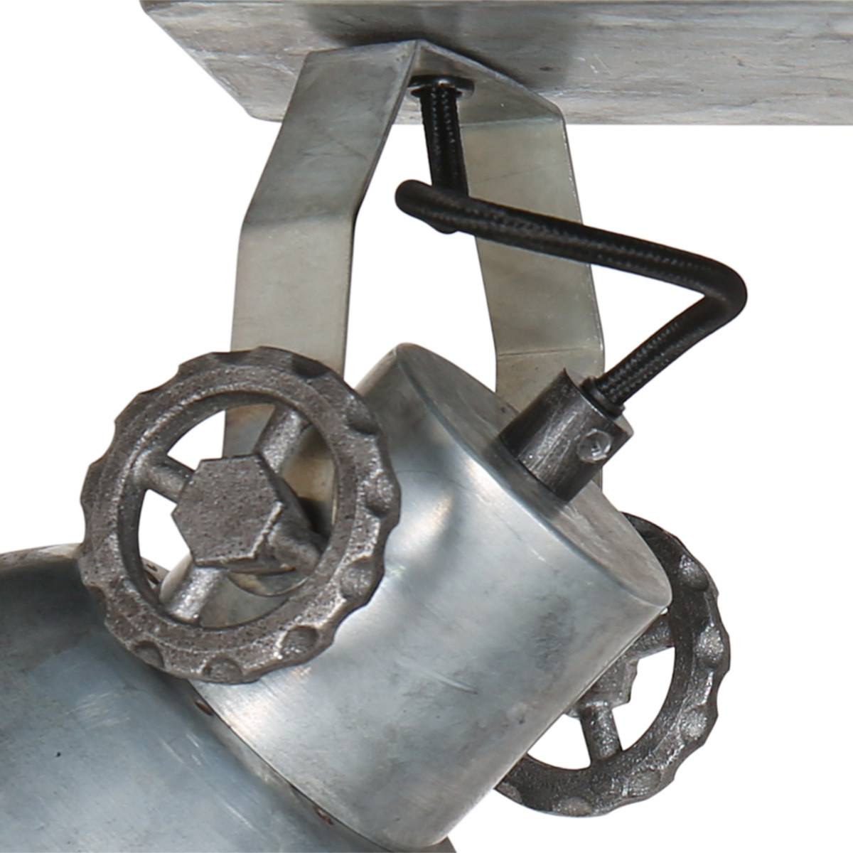 Spot de plafond industriel argenté à trois lumières Mexlite Gearmetal nickel – Image 6