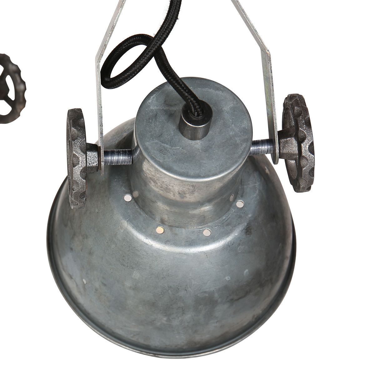 Spot de plafond industriel argenté double Mexlite Gearmetal nickel – Image 4