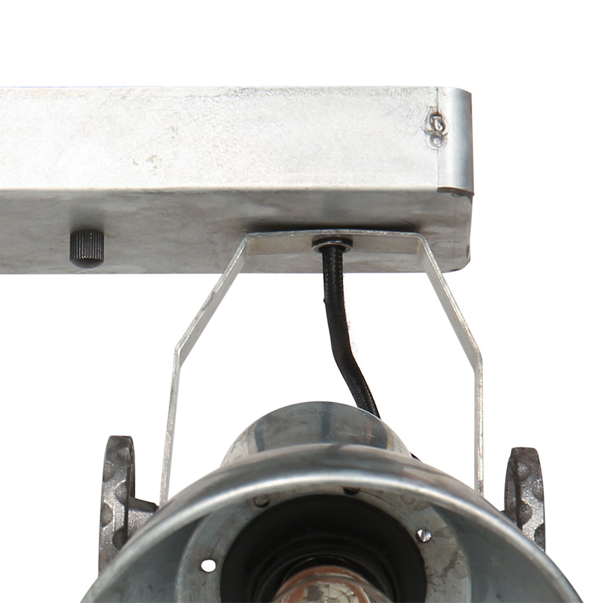 Spot de plafond industriel argenté double Mexlite Gearmetal nickel – Image 8