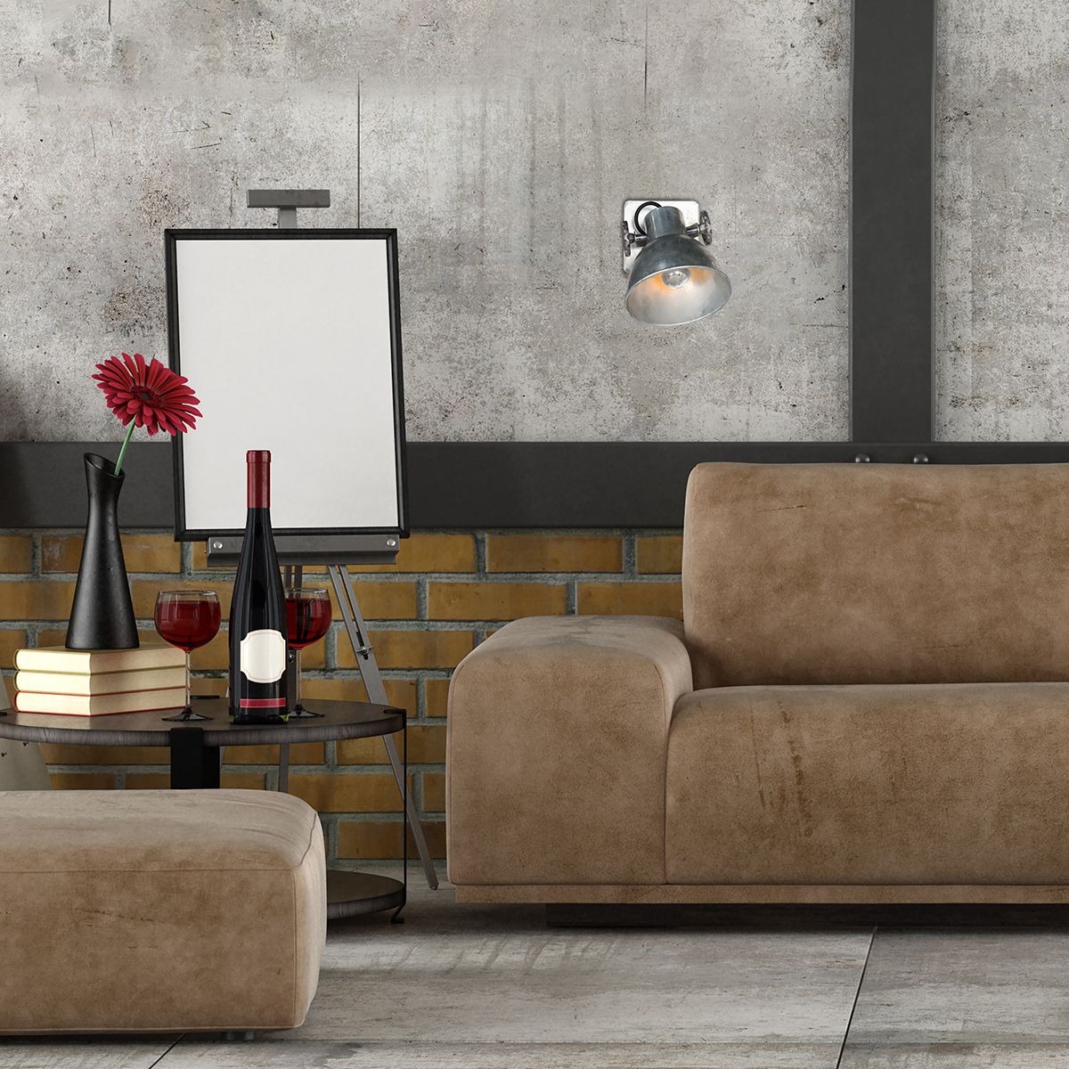 Spot de plafond industriel argenté simple Mexlite Gearmetal nickel – Image 3