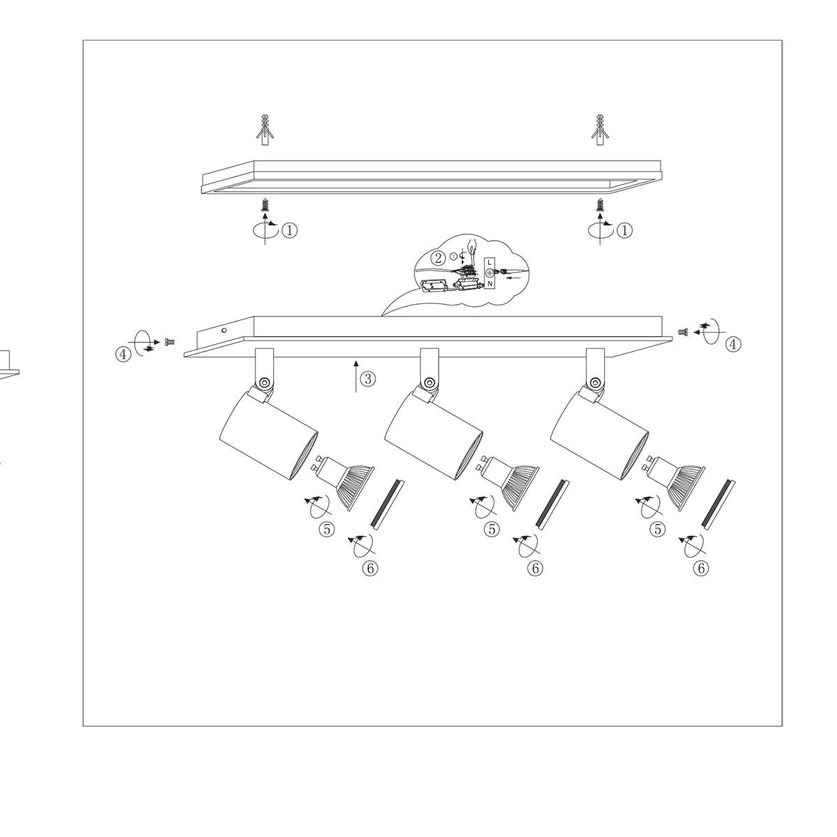 Spot moderne en métal noir Steinhauer Points noirs – Image 9