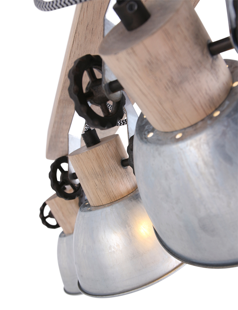 Spot en bois à trois lumières Mexlite Gearwood nickel – Image 3