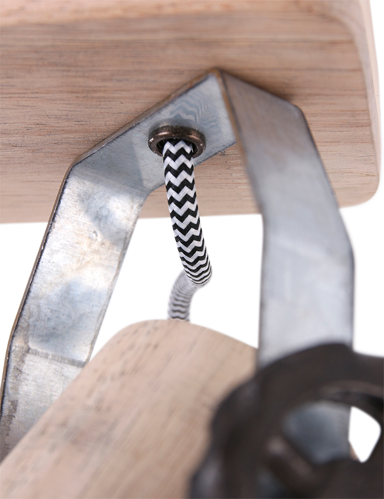 Spot en bois à trois lumières Mexlite Gearwood nickel – Image 5