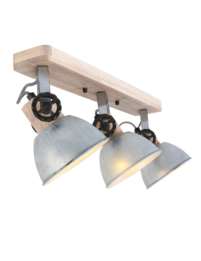 Spot en bois à trois lumières Mexlite Gearwood nickel – Image 7