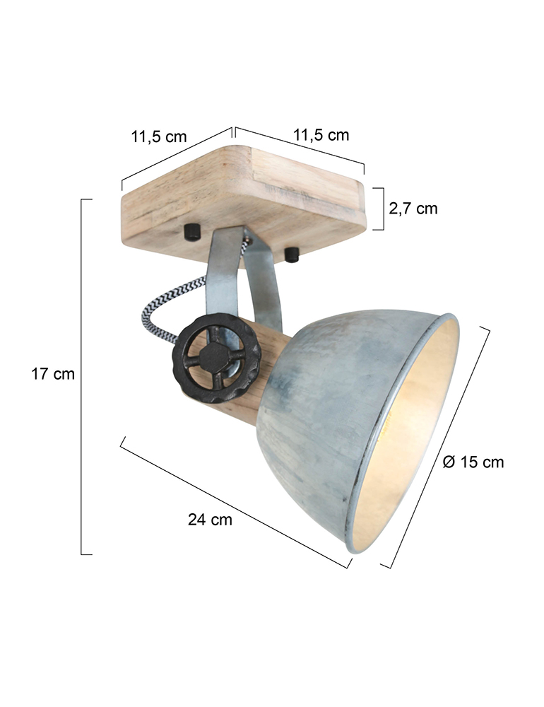 Spot en bois Mexlite Gearwood nickel – Image 6