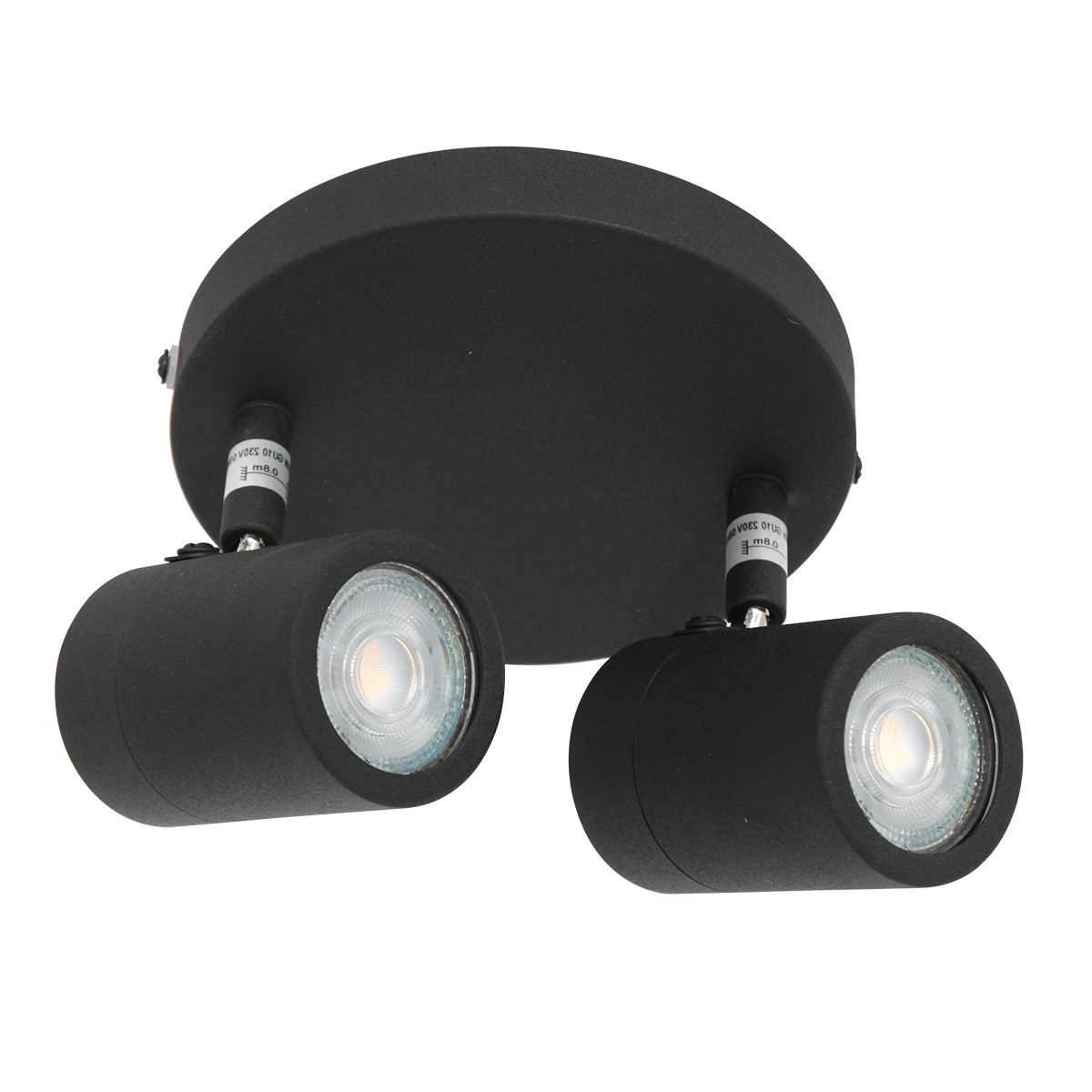 Spot moderne en métal noir Mexlite Upround LED – Image 2