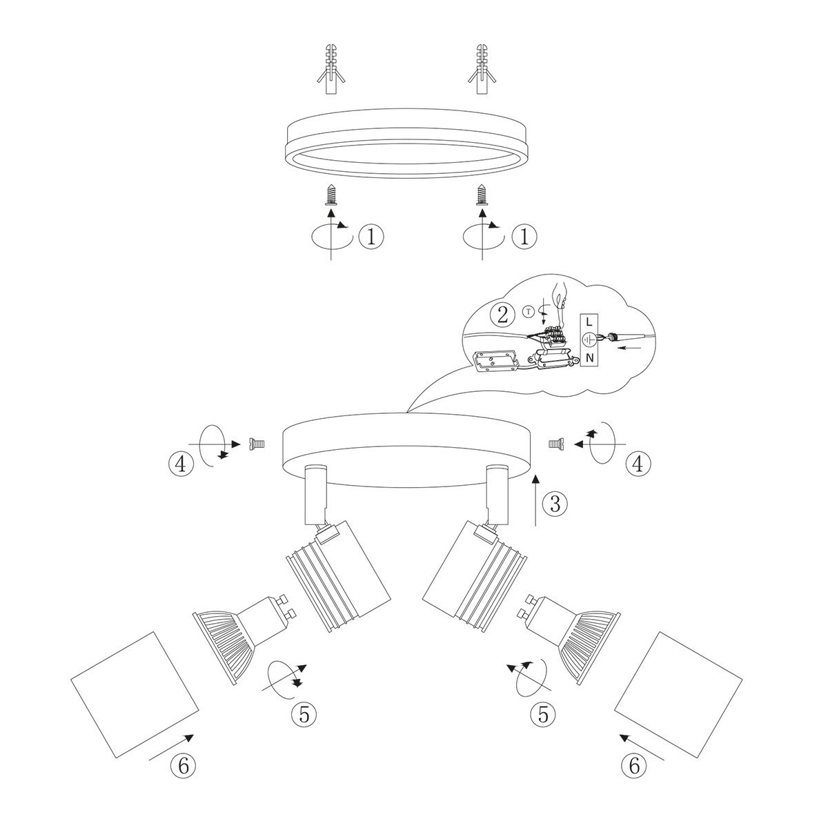 Spot moderne en métal noir Mexlite Upround LED – Image 8