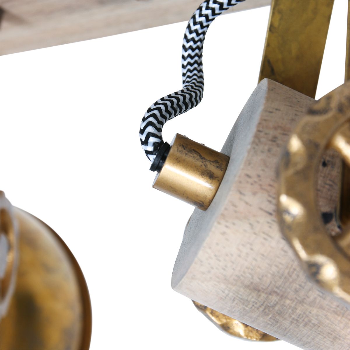 Spot robuste plafond deux lumières bronze Mexlite Gearwood – Image 11