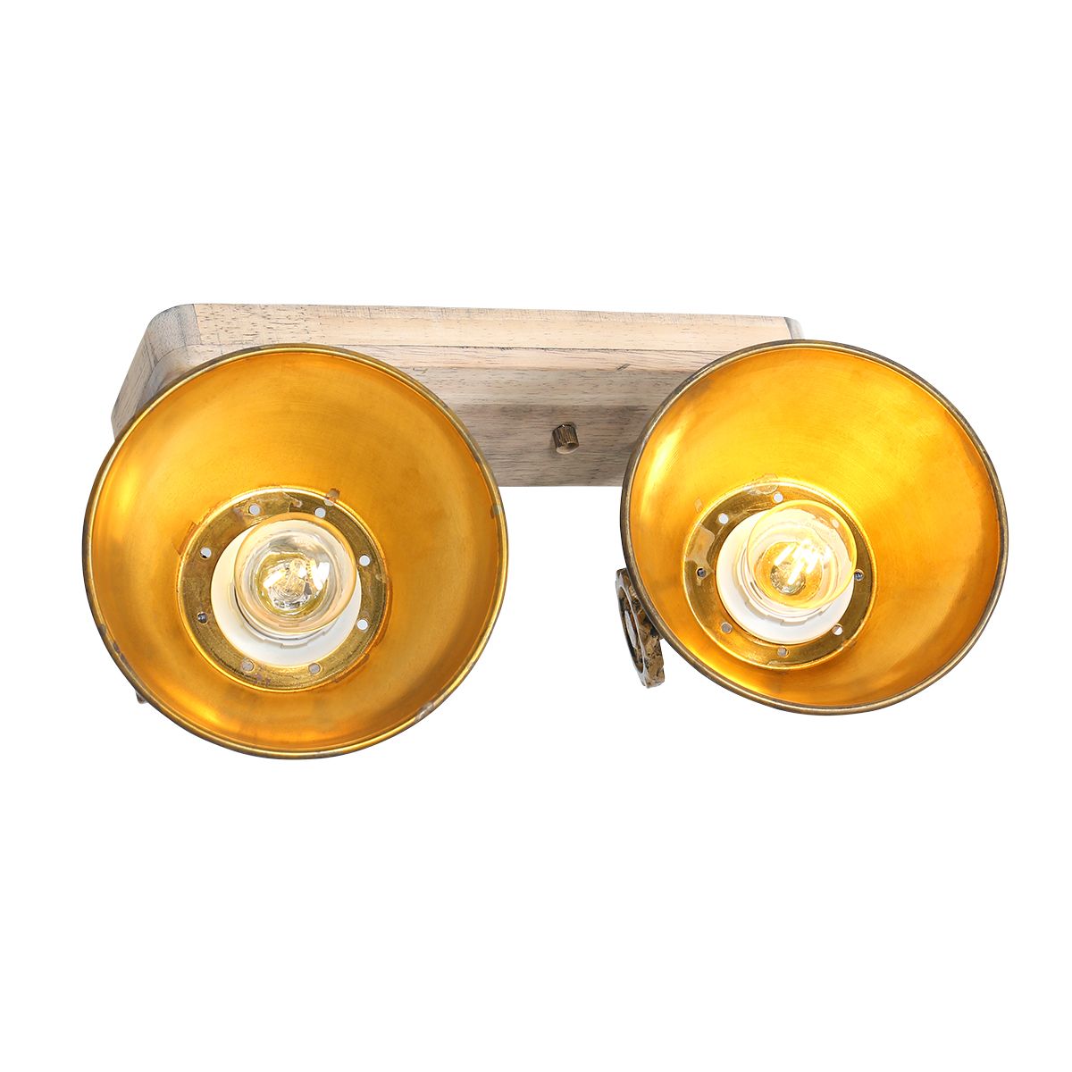 Spot robuste plafond deux lumières bronze Mexlite Gearwood – Image 16