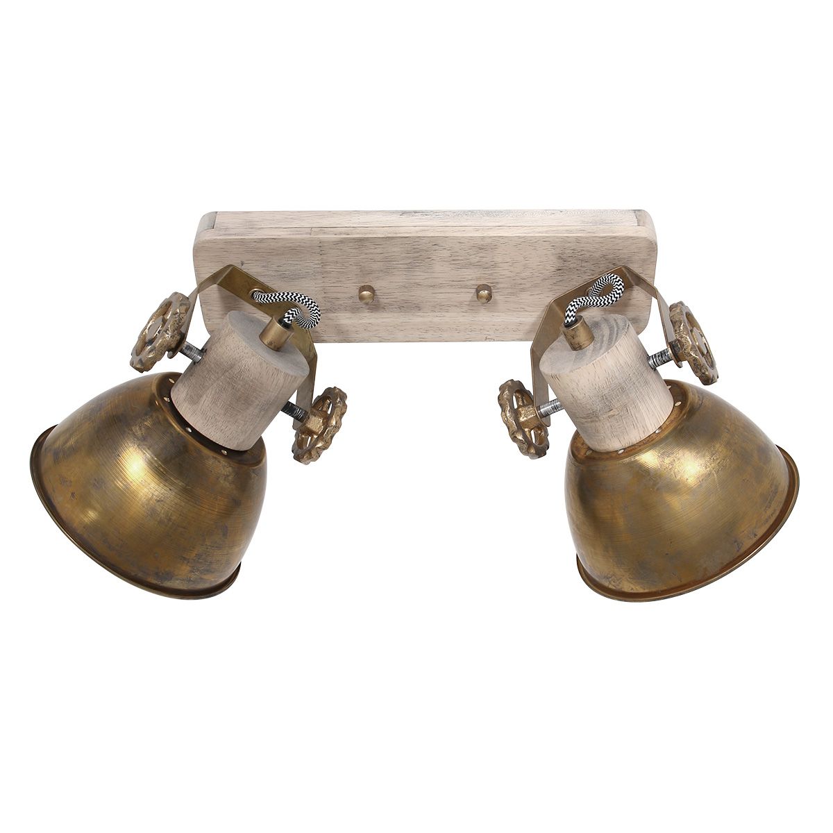 Spot robuste plafond deux lumières bronze Mexlite Gearwood – Image 17