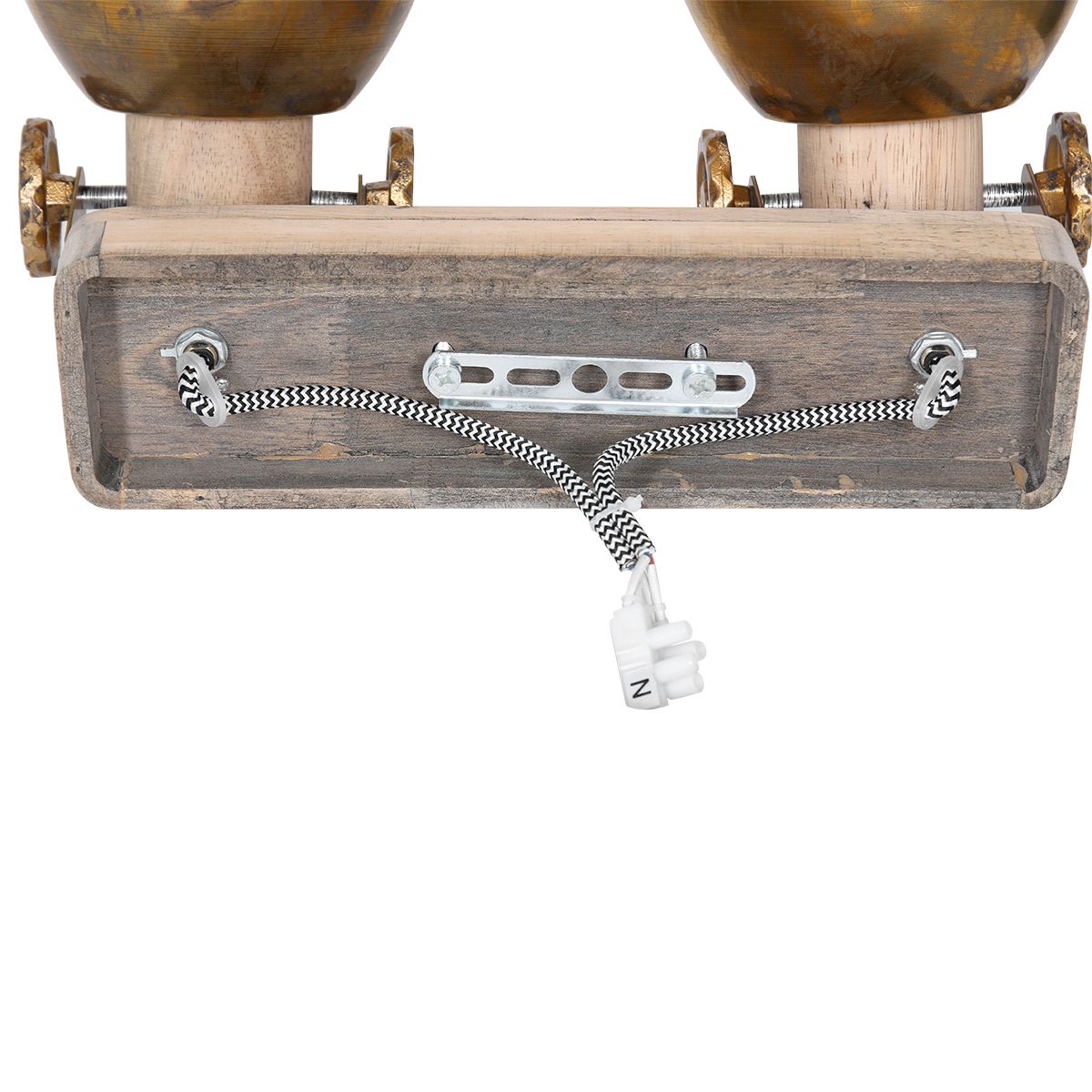 Spot robuste plafond deux lumières bronze Mexlite Gearwood – Image 18