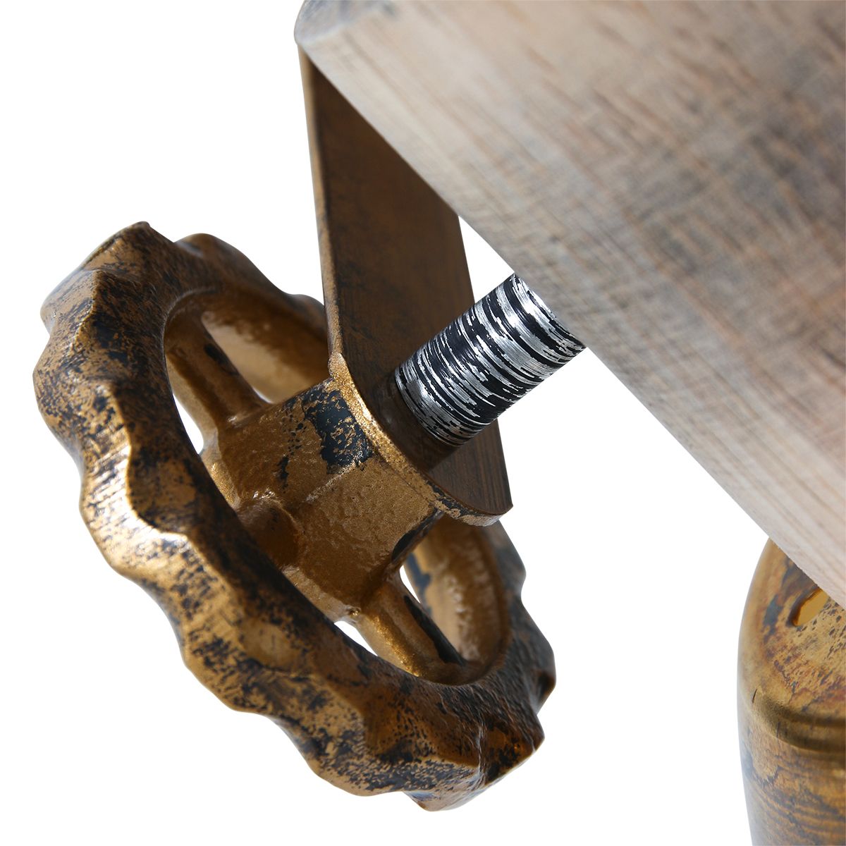 Spot robuste plafond deux lumières bronze Mexlite Gearwood – Image 9