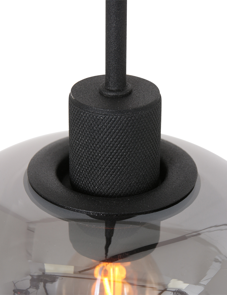 Suspension 3 lumières Steinhauer Lotus verre fumé et noir – Image 4