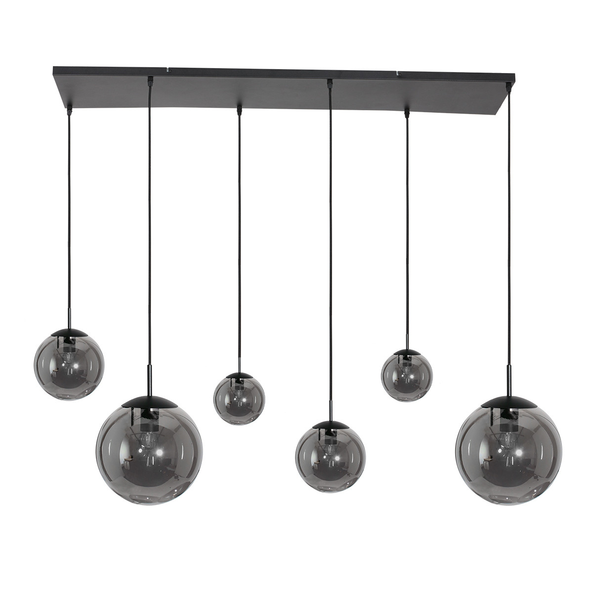 Suspension 6 boules verre Steinhauer Bollique verrefumé et noir – Image 13