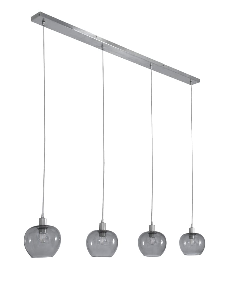 Suspension à quatre lumières en verre Steinhauer Lotus acier – Image 8