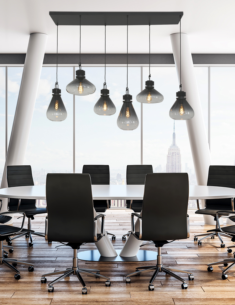 Suspension rétro en métal noir Steinhauer Flere – Image 3