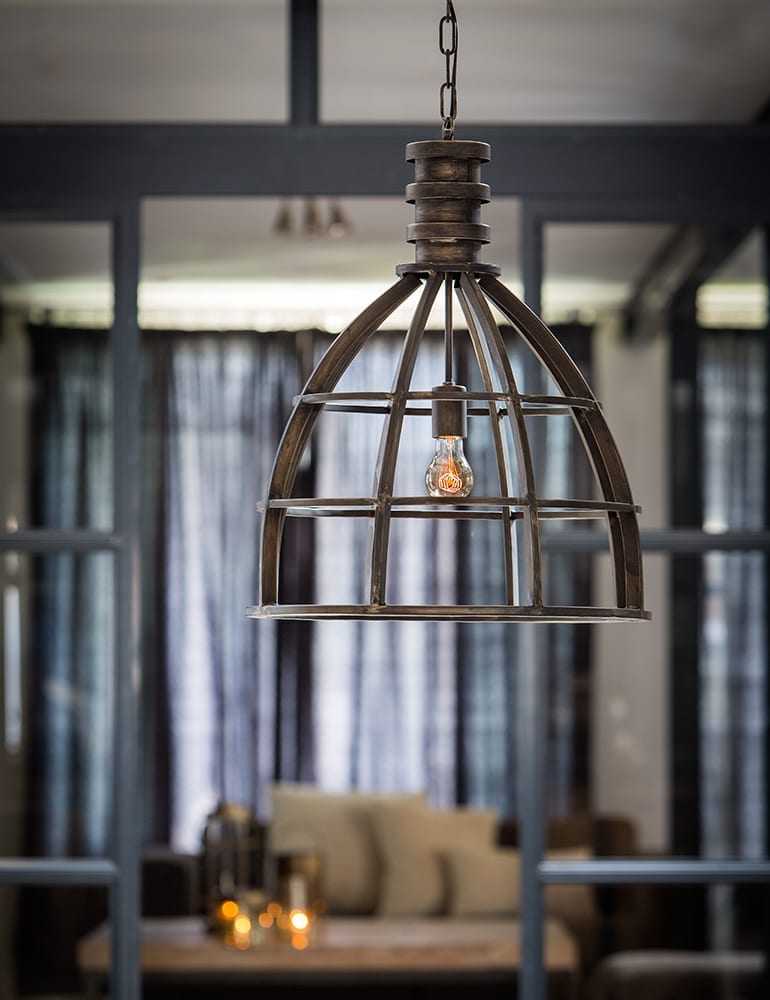 Suspension abat-jour ouvert Light & Living Ivy noire – Image 2