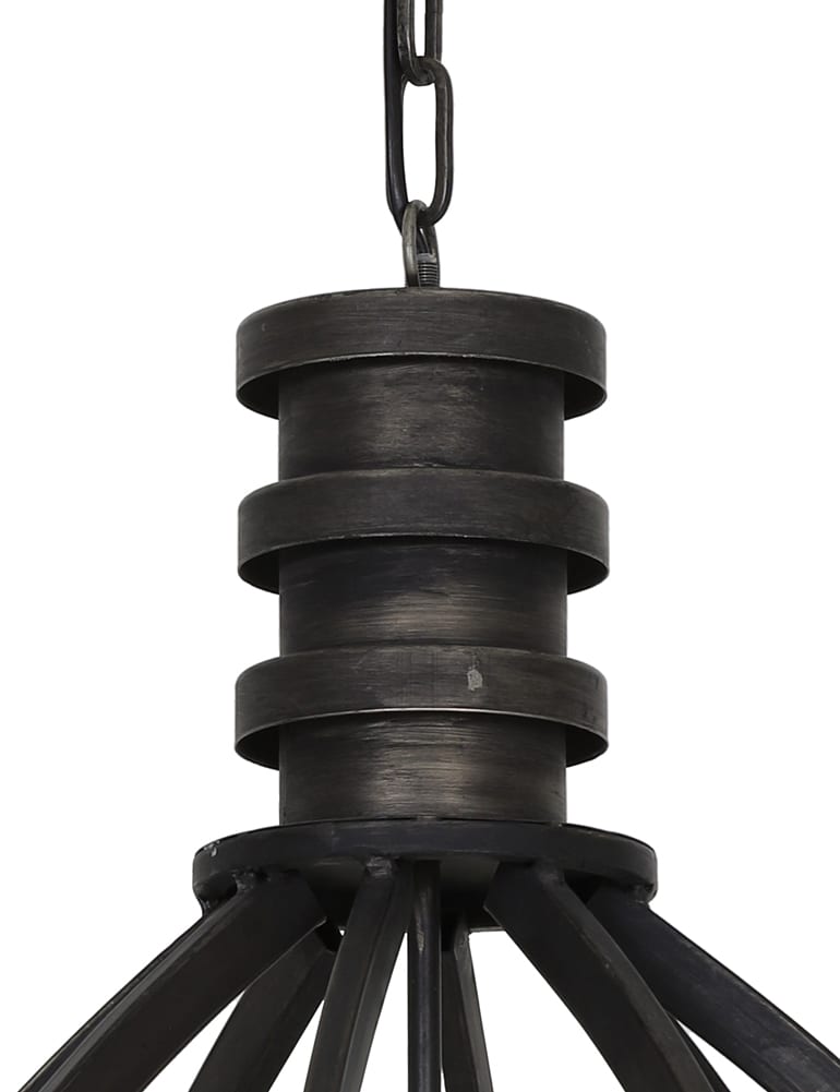 Suspension abat-jour ouvert Light & Living Ivy noire – Image 3