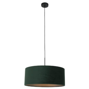 Alternative view of Suspension avec abat-jour en velours vert Steinhauer Sparkled Light noir