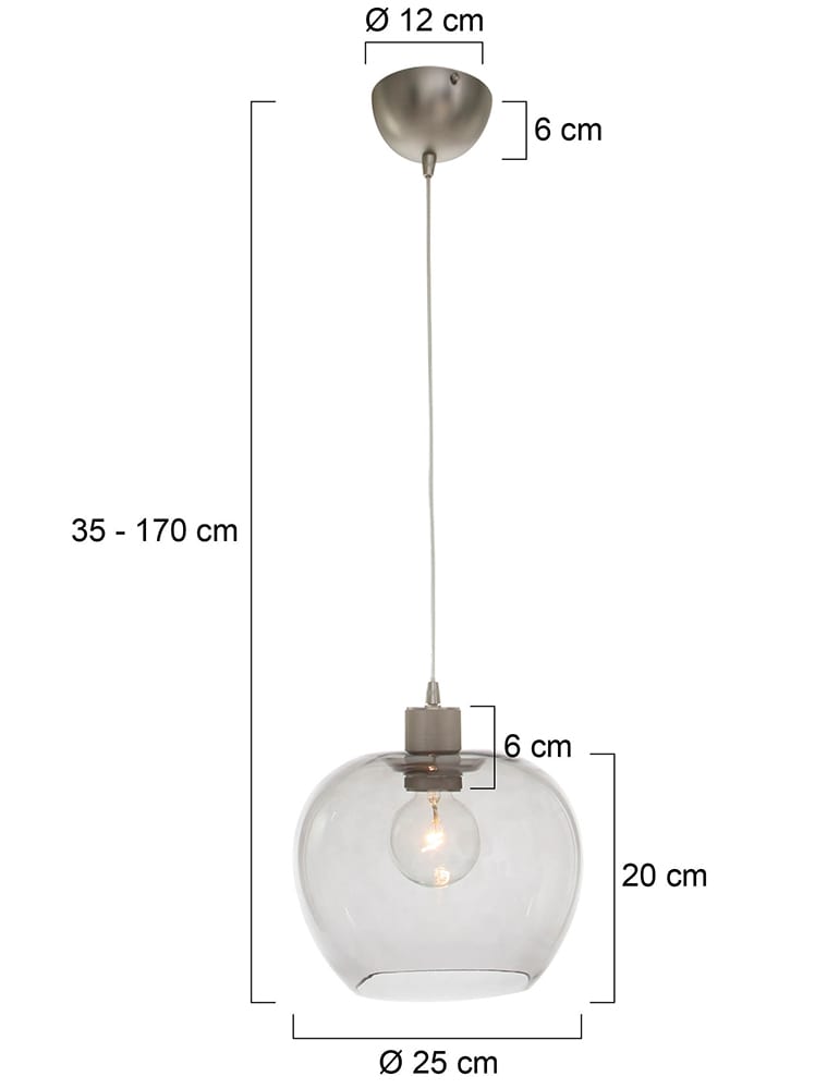 Suspension avec abat-jour globe en verre Steinhauer Lotus – Image 9