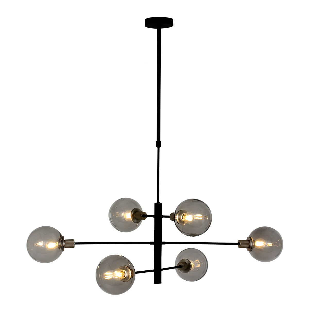 Suspension avec boules en verre fumé Constellation Steinhauer noir – Image 12