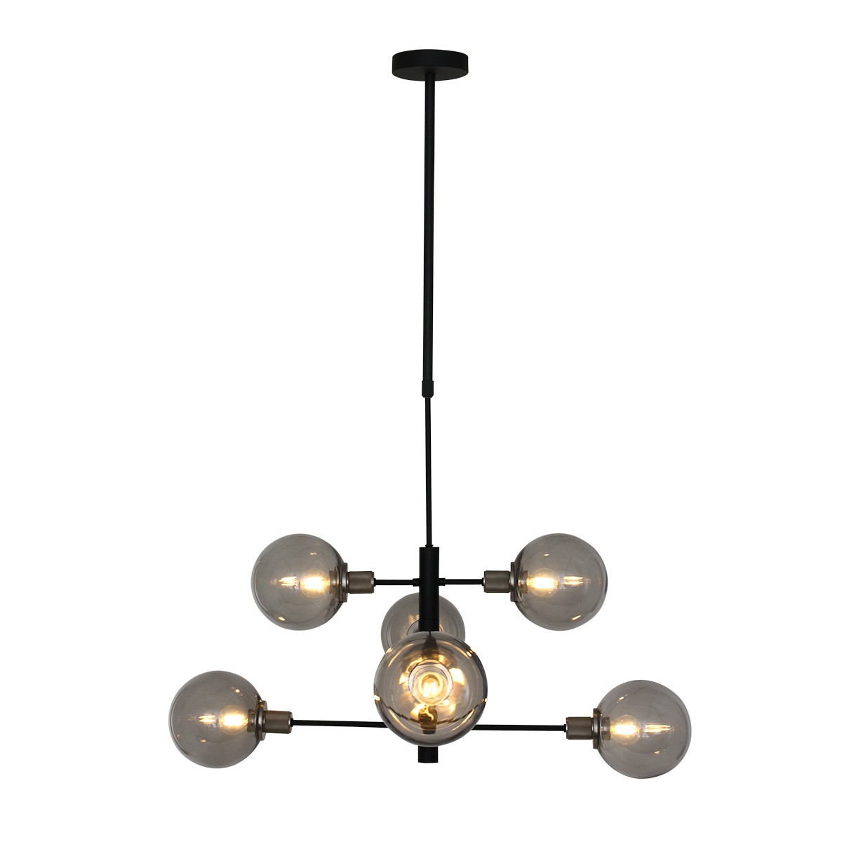 Suspension avec boules en verre fumé Constellation Steinhauer noir – Image 14