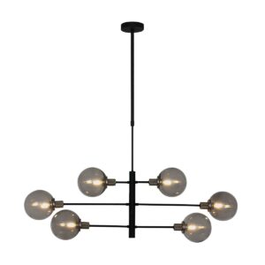 Alternative view of Suspension avec boules en verre fumé Constellation Steinhauer noir