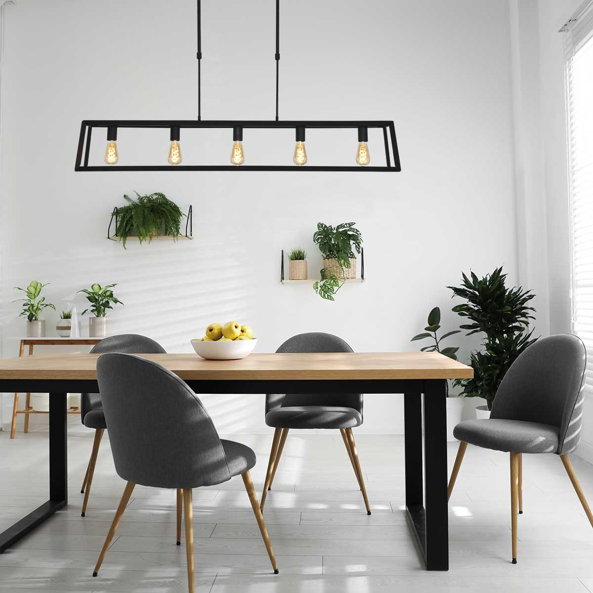 Suspension tendance en métal noir Mexlite Buckley – Image 3