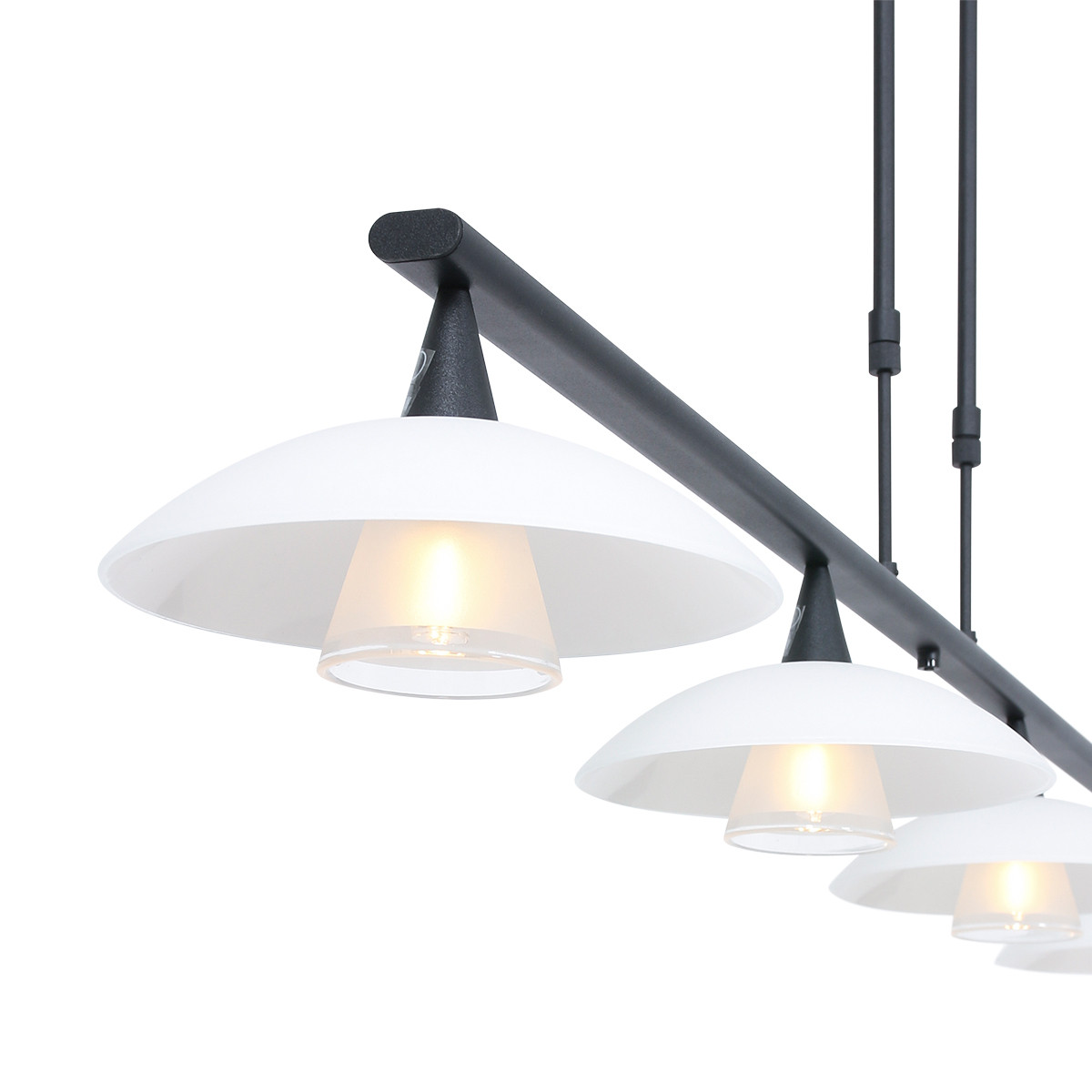 Suspension avec quatre spots alignés Tallerken Steinhauer noir et blanc – Image 12