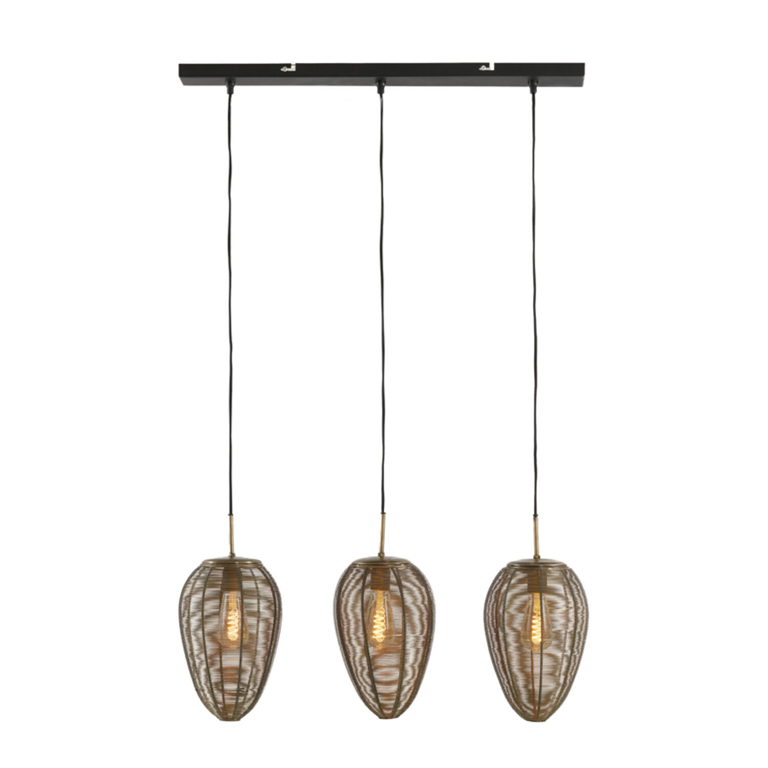 Suspension beige naturelle en forme de globe Light & Living Yaelle – Image 4