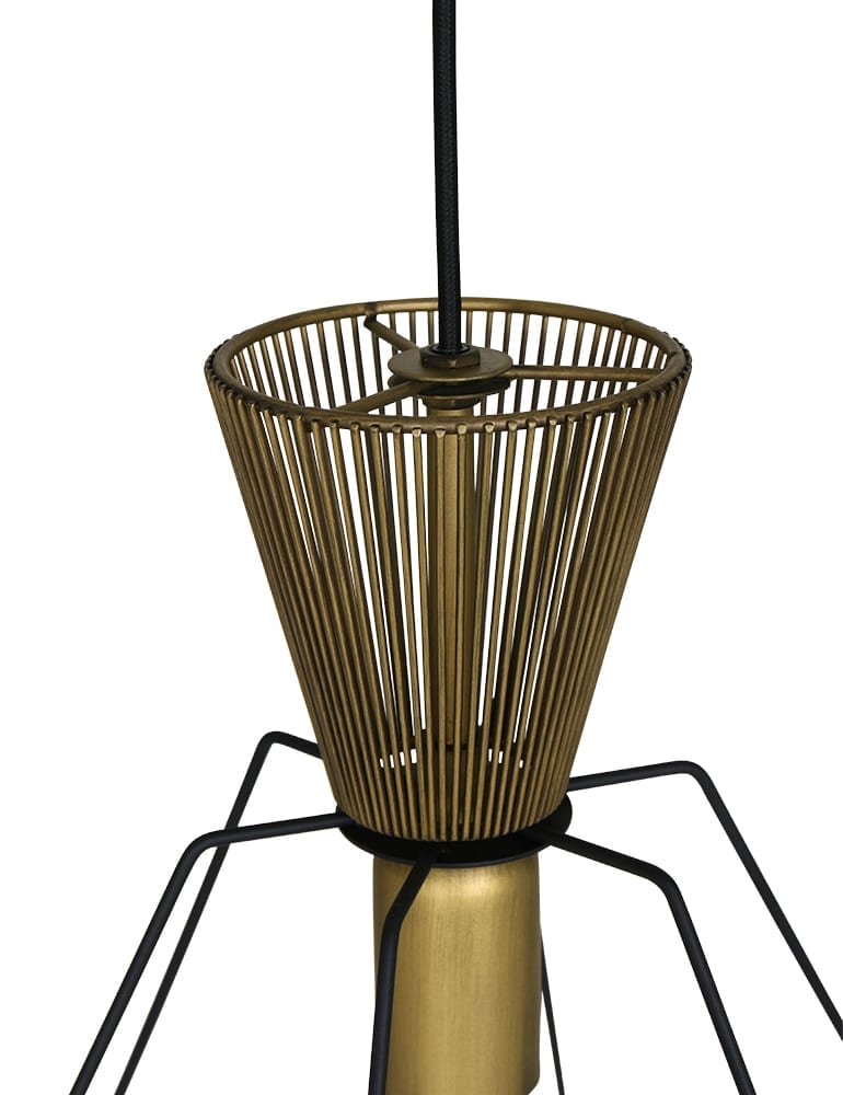 Suspension cage moderne Anne Lighting Lille noir et or – Image 3