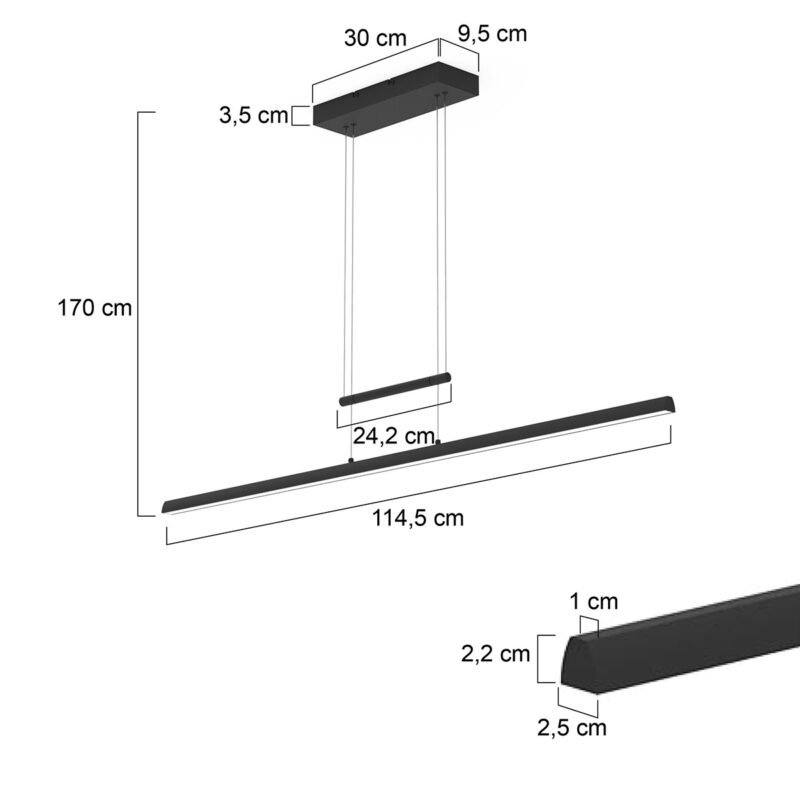suspension-droite-led-steinhauer-profilo-noir-1145cm-3317zw-7