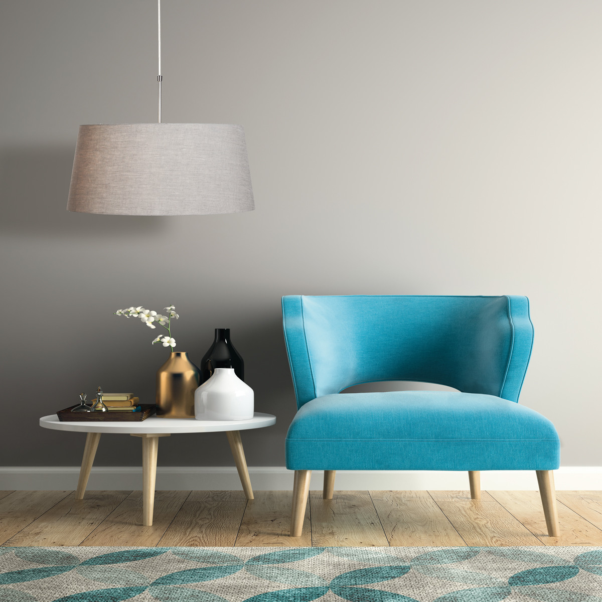 Suspension en lin gris classique Steinhauer Sparkled Light – Image 3