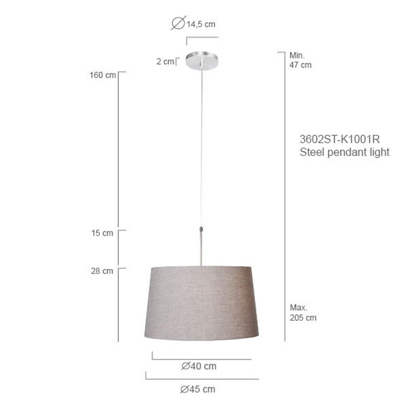 Suspension en lin gris classique Steinhauer Sparkled Light – Image 7