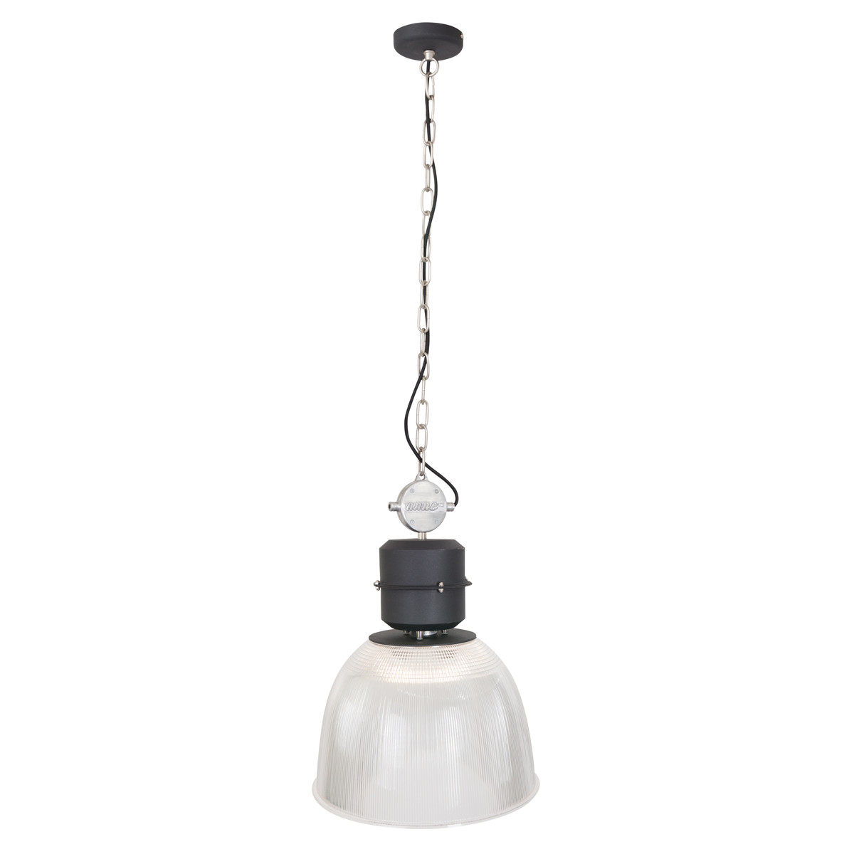 Suspension industrielle en métal noir Anne Light & Home Clearvoyant – Image 2