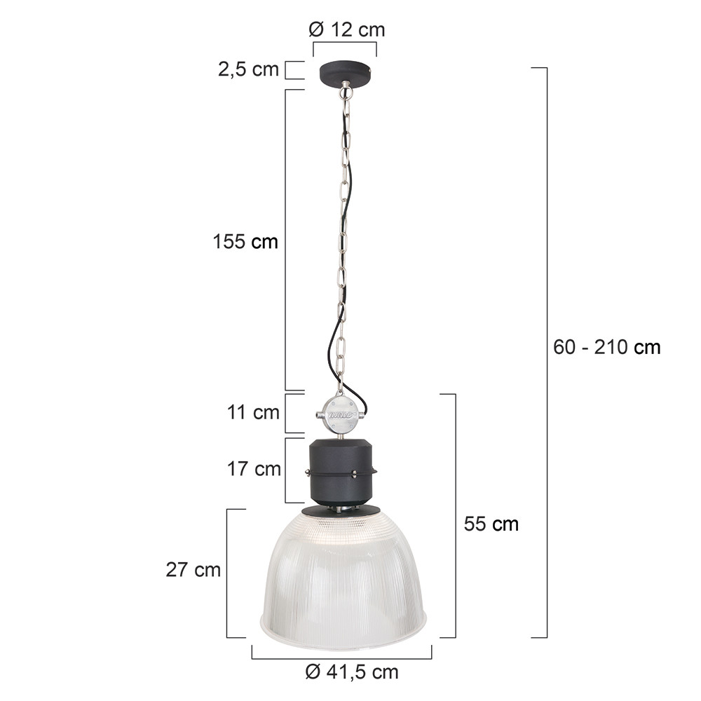 Suspension industrielle en métal noir Anne Light & Home Clearvoyant – Image 7